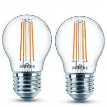 2er-Pack E27 PHILIPS LED Tropfenlampe 4.3W wie 40W warmes Licht Filamentlampe