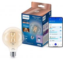 PHILIPS WiZ Smart LED Filament Kugellampe G95 7W wie 60W E27 806lm 2700–6500K dimmbar WLAN Bluetooth Matter klar