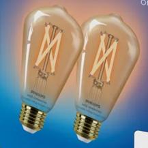Philips 2er Set WIZ  E27 ST64  Smart Filament Lampe warm- bis kaltweiße Licht 7 W (entspr. 50 W)
