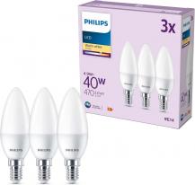 4er Set PHILIPS LED E14 Kerze B35 4,9W = 40W 470lm 2700K warmweiß
