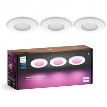 3er-Pack Philips Hue  Slim Einbauleuchte, 90 mm, Weiß & Farbiges Licht, Bluetooth kompatibel, Sprachsteuerung mit Alexa, Apple Home & Google Assistant, weiß