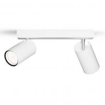 Philips 2er Idris Decken-/Wandspot in Weiß IP44 - Badezimmer geeignet, dimmbar mit 2 x GU10 Fassung
