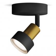 Philips 1er Conduit Decken-/Wandspot in Schwarz/Gold mit 1 x GU10 Fassung IP20