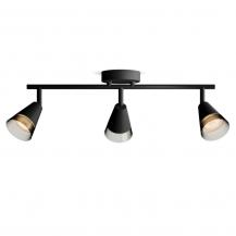 Philips 3er Cleft Decken-/Wandspot in Schwarz IP20 - GU10 Fassung - aus Glas und Metall
