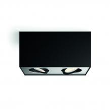 2-flammiger schwenkbarer Philips myLiving Box LED Deckenstrahler mit Warm Glow-Funktion in Schwarz