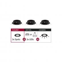 Paulmann 92487 EBL Choose 3er Spot schwenkbar max 3x10W 230V 51mm Schwarz matt Alu