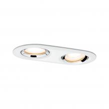 Aktion: Nur noch angezeigter Bestand verfügbar - Paulmann 92901 Einbauleuchte Set Nova Plus IP65 schwb oval LED 1x 2x7W GU10 Weiß m-Chrom