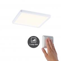 Paulmann 93053 Quadratisches LED Einbau Panel AREO VariFit IP44 13W 3000K 3Step dim 175x175mm Weiß