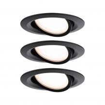 Paulmann 93080 LED Einbauleuchte Nova Plus Coin Basisset modern schwenkbar rund 84mm 50° Coin 6W dimmbar warmweiß Schwarz matt