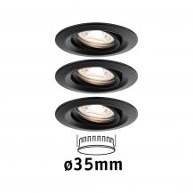 Paulmann 93085 LED Einbauleuchte Easy Dim Nova Mini Plus Coin Basisset modern schwenkbar rund 66mm 15° Coin 4W warmweiß Schwarz matt