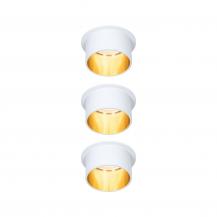 3er LED Einbaustrahler Gil Coin 3Step Dimmbar 3x6W 2700K 230V weiß matt/gold Alu Paulmann 93381