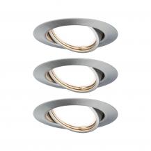 3er-Set Paulmann 93420 Einbauleuchte Base rund schwenkbar LED Eisen gebürstet