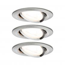 3-Set schwenkbare LED Einbauleuchten Nova warmweißes Licht aus Eisen Paulmann 93429