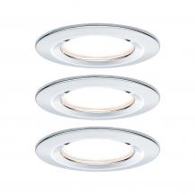 Paulmann 93445 Einbauleuchte Set Nova rund starr LED IP44 3x6.5W 2700K GU10 Chrom