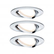 Paulmann 93452 Einbauleuchte Set Nova Coin rund schwenkbar LED 3x6.5W 2700K Chrom/Alu