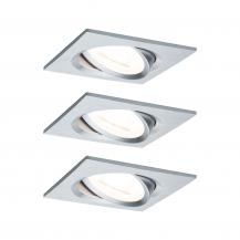 Paulmann 93492 Einbauleuchte Set Nova Coin 3-stepdim eck schw LED 3x6.5W 2700K Alu