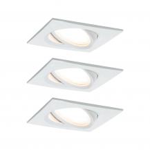 Paulmann 93678 Einbauleuchte Set Nova Plus Coin dim eckig schwenk LED 3x6.8W 633lm 2700K Weiß/Alu