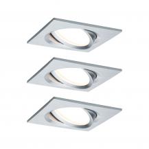 Paulmann 93680 Einbauleuchte Set Nova Plus Coin dim eckig schwenk LED 3x6.8W 633lm 2700K Alu/Alu