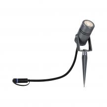 Paulmann 94367 Outdoor Plug + Shine Spot Erdspießleuchte 12W IP65 3000K Alu Grau