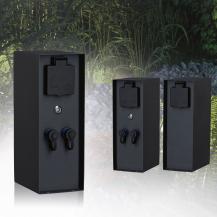 Paulmann 94701 Plug & Shine Steckdosensäule Rio Dämmerungssensor Spritzwasser geschützt Anthrazit