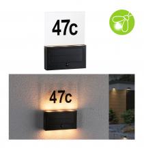 Paulmann 94725 Solar LED Hausnummernleuchte Neda Bewegungsmelder insektenfreundlich Spritzwasser geschützt extra warmweiß Anthrazit