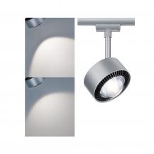 Paulmann 96810 URail LED Schienenspot Aldan Einzelspot 8W modern neutralweiß dimmbar Chrom matt/Schwarz