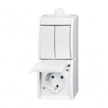 Busch-Jaeger 2601/5/20EW-54-503 Kombination SCHUKO® Steckdose mit Wippschalter Serienschaltung