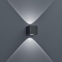Helestra PEKA A28807.93 LED-Wandleuchte 5 W 3000 K Warmweiß, Graphit, 380 lm, IP54, Up-/Downlight