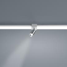 Helestra Vigo LED Lichtschienen Spot - Verbinder in Mattnickel dimmbar