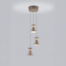 3-flammige Helestra LUK LED Pendelleuchte 30 W 2160 lm 2700 K Warmweiß CASAMBI Smart 33 cm Coffee