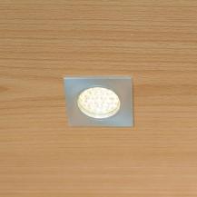 EVN LED Decken-Einbaustrahlerquad. silber IP20 12V/DC 2W 3000K warmweißes Licht EinbauØ55