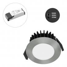 EVN Runder LED Deckeneinbaustrahler Chrom dimmbar mit veränderbarer Farbtemperatur IP54 Badezimmerstrahler 220-240V/AC 10W EVN