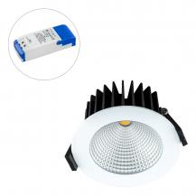 EVN LED Decken-Einbaustrahler mit universalweißem Licht dimmbar rund weiß IP44 15W 4000K 1200lm EinbauØ85