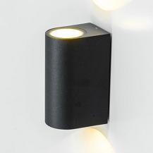 EVN Moderne Terrassenbeleuchtung LED Wandleuchte 2-flg  anthrazit IP54 warmweißes Licht