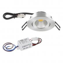 EVN P-LED Decken-Einbaustrahler mit warmweißem Licht & hoher Farbwiedergabe dimmbar  rund schwenkbar alu pol. (STL) IP20 3W 3000K 300lm 90Ra EinbauØ68