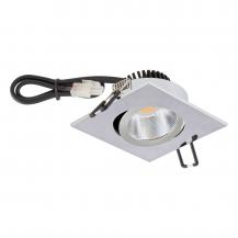 EVN P-LED Decken-Einbaustrahler mit warmweißem Licht quad. schwenkbar chrom IP20 6W 3000K 90Ra EinbauØ68
