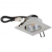 EVN P-LED Decken-Einbaustrahler mit universalweißem Licht quad. schwenkbar alu pol. IP20 8.4W 4000K 90Ra EinbauØ68