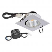 EVN P-LED Decken-Einbaustrahler mit warmweißem Licht quad. schwenkbar chrom IP20 6W 3000K 90Ra EinbauØ68