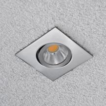 EVN P-LED Decken-Einbaustrahler mit warmweißem Licht dimmbar feuchtraumgeeignet  quad. schwenkbar EDS IP65 8.4W 3000K 90Ra EinbauØ68