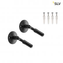 SLV 186310 WANDHALTER, für TENSEO Niedervolt-Seilsystem, lang, schwarz, 2 Stück