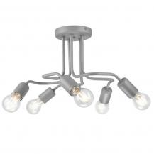 Bioledex Junges Wohnen Made in EU  Deckenleuchte im Pirouette-Design 5x E27 silber Metall