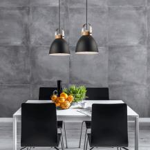 Bioledex Junges Wohnen Pendelleuchte Esszimmerlampe graphit-anthrazit Metall, Holz