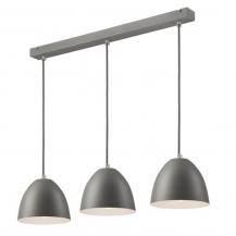 Bioledex Junges Wohnen Esstischlampe 3x E27 silber Metall mit Textil Kabel