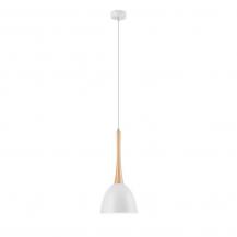 Bioledex Pendelleuchte im skandinavischen Design 18,5cm weiß Metall, Holz