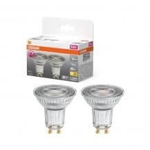 2er Pack OSRAM GU10 PAR16 LED Reflektor dimmbar 36° 2,4W wie 35W 2700K warmweißes Licht mit hoher Farbwiedergabe