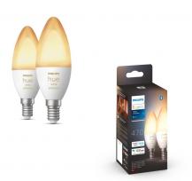 2er Pack Philips Hue E14 LED Leuchtmittel dimmbar 5,2W wie 40W - smarte Kerzenlampen mit tunable White